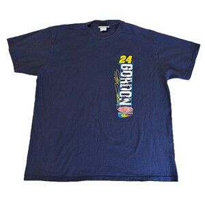 Jeff Gordon 24 Winners Circle Graphic Men XL Navy Blue T Shirt NASCAR Vintage
